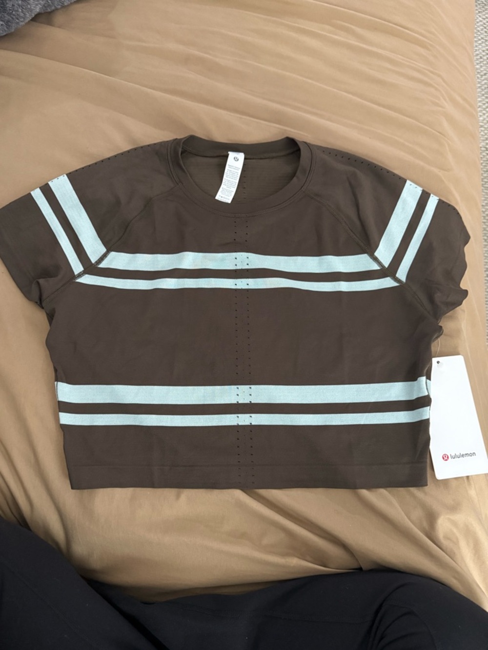 Lululemon swiftly tech cropped tee 2.0 stripe nwt size 12